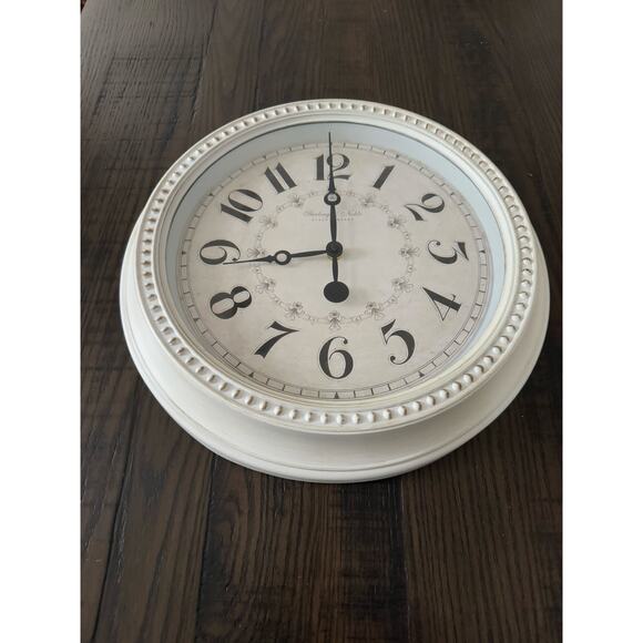 Mainstays 15.5” Round Antique White French Country Analog Wall Clock - Picture 6 of 8